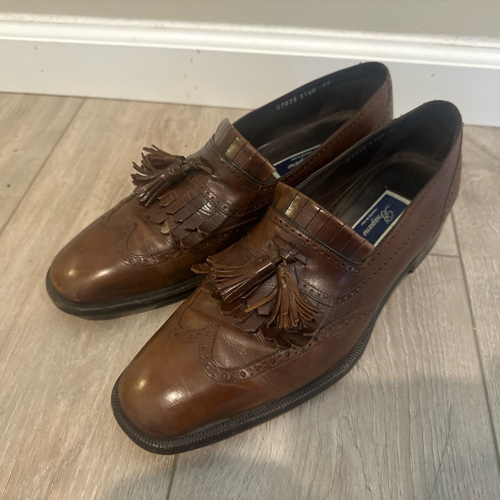 Cole Haan Bragano Shoes Mens 11.5 D Brown Leather Loafer Tassel Made‎ Italy